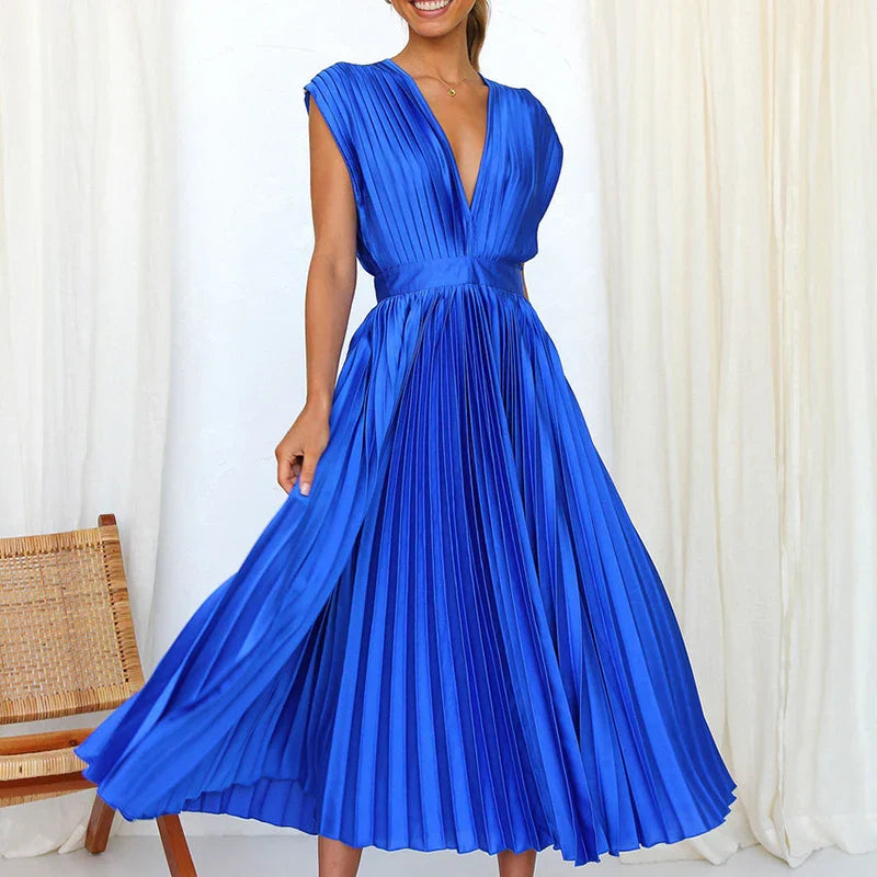 Lyxa Melbourne | Celeste Pleated Satin Dress