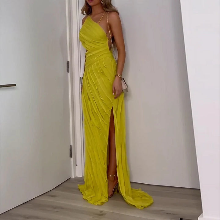 Lyxa Melbourne | Isla Pleated One-Shoulder Maxi Dress
