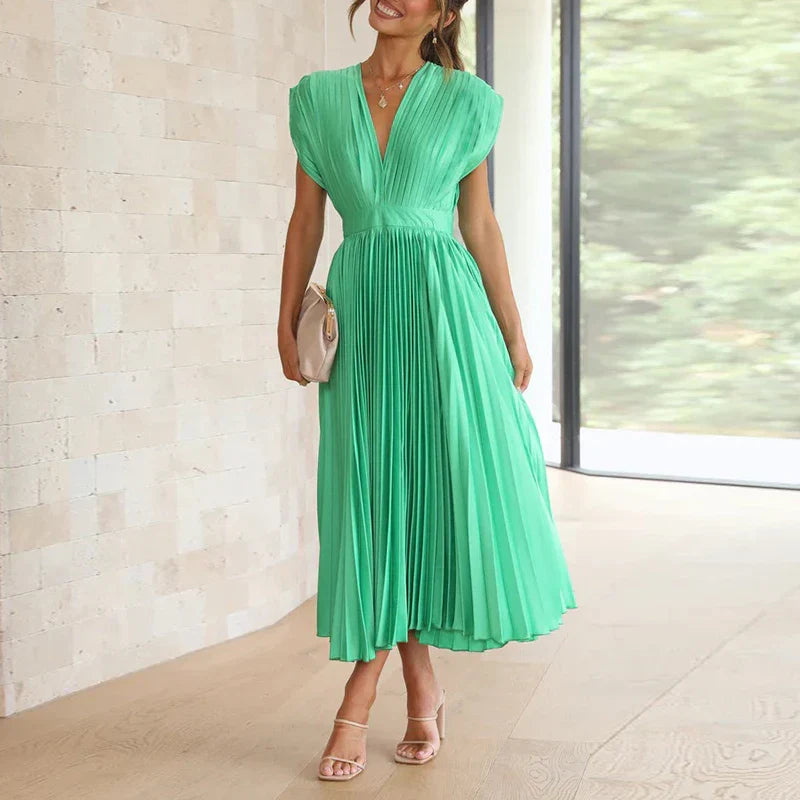 Lyxa Melbourne | Celeste Pleated Satin Dress