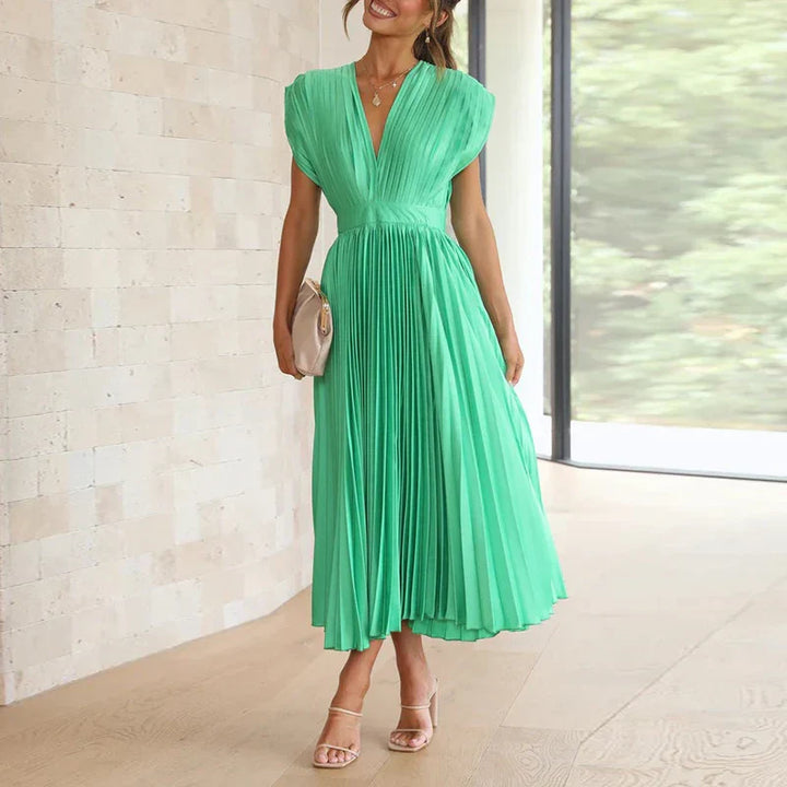 Lyxa Melbourne | Celeste Pleated Satin Dress