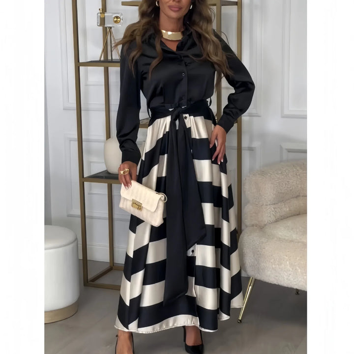 Lyxa Melbourne | Maribel Striped Shirt Maxi Dress