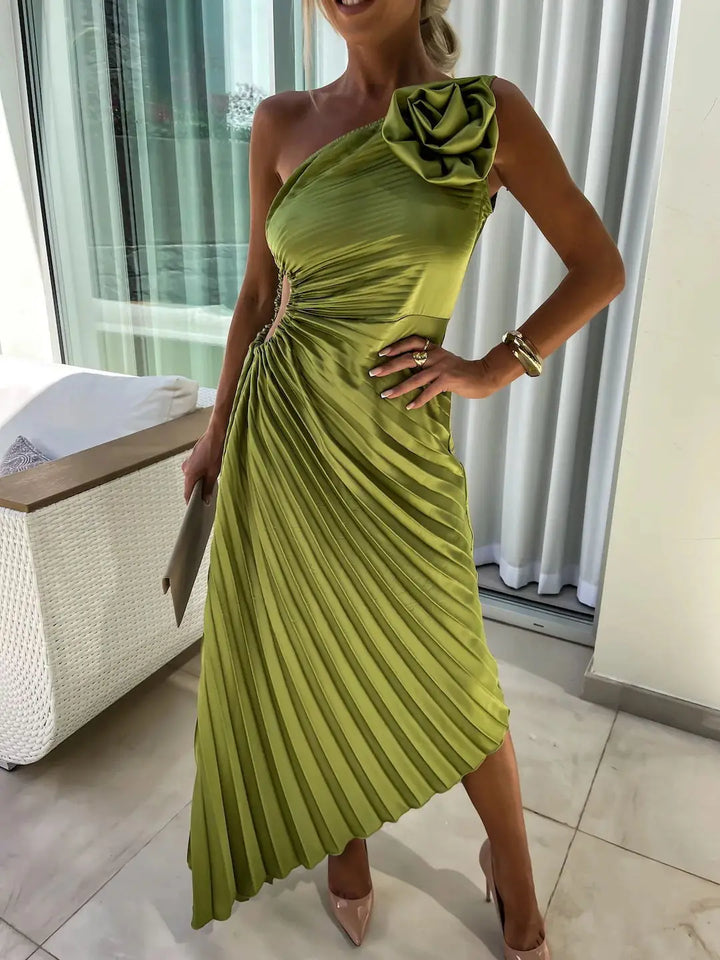 Lyxa Melbourne | Aurelia Pleated Asymmetrical Dress