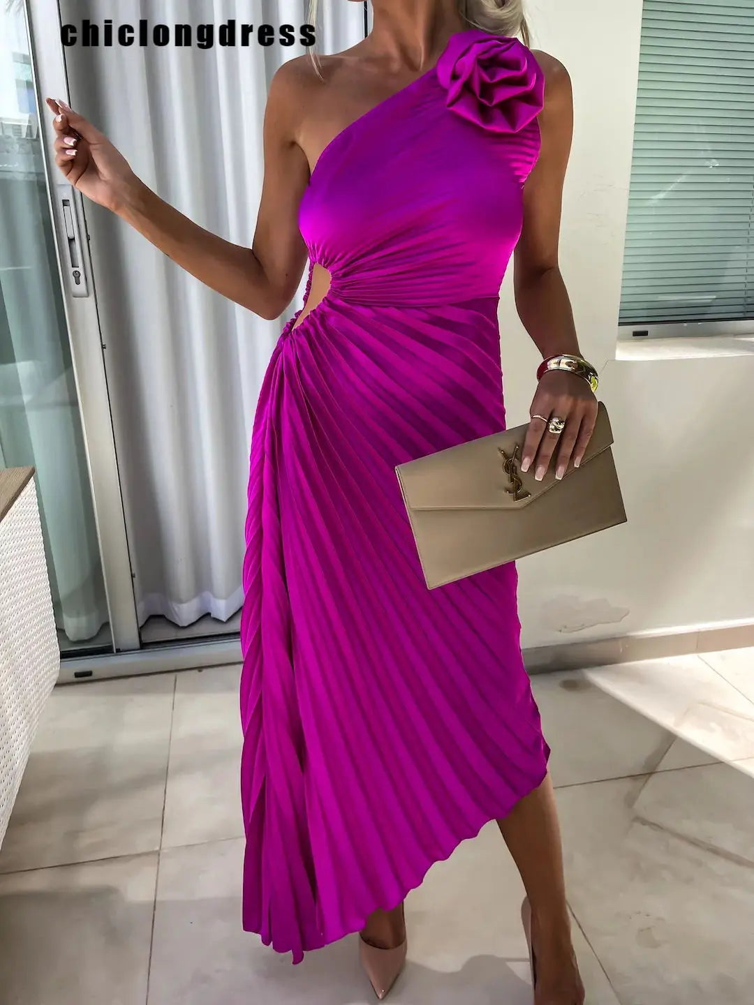 Lyxa Melbourne | Aurelia Pleated Asymmetrical Dress