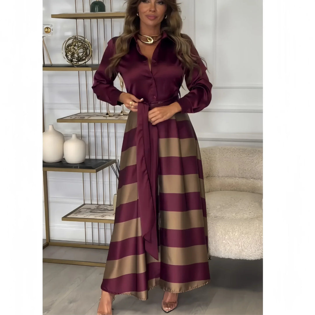 Lyxa Melbourne | Maribel Striped Shirt Maxi Dress