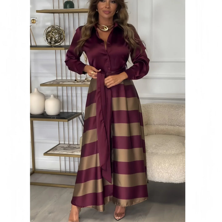 Lyxa Melbourne | Maribel Striped Shirt Maxi Dress