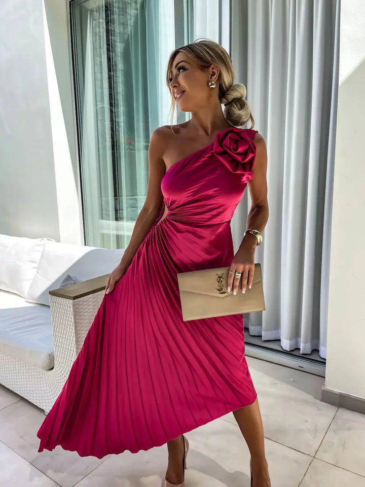 Lyxa Melbourne | Aurelia Pleated Asymmetrical Dress