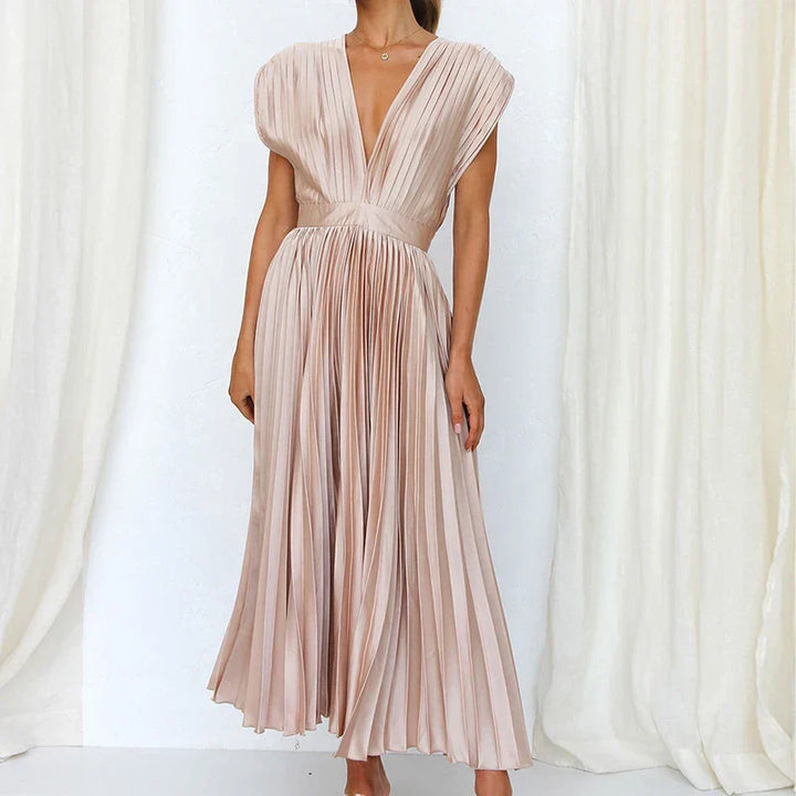 Lyxa Melbourne | Celeste Pleated Satin Dress