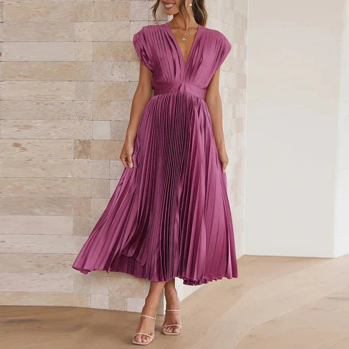 Lyxa Melbourne | Celeste Pleated Satin Dress