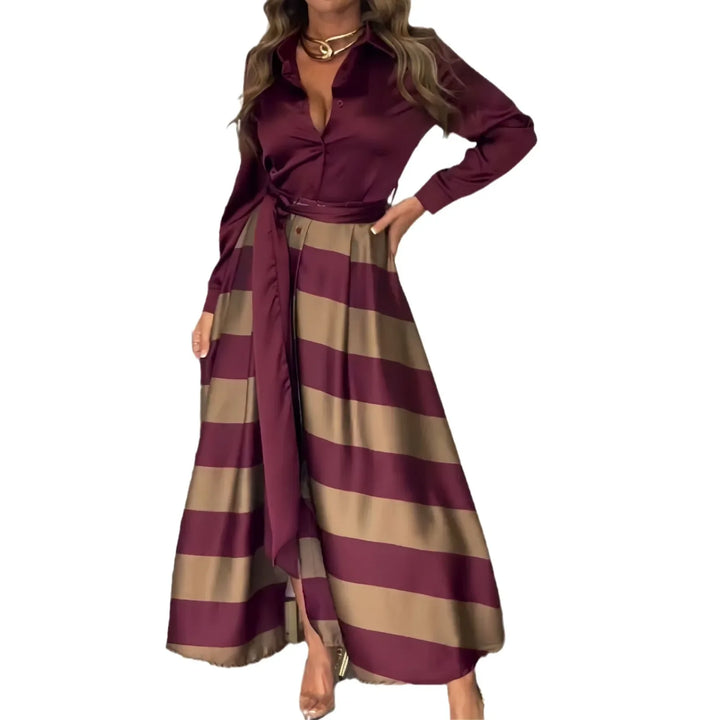 Lyxa Melbourne | Maribel Striped Shirt Maxi Dress