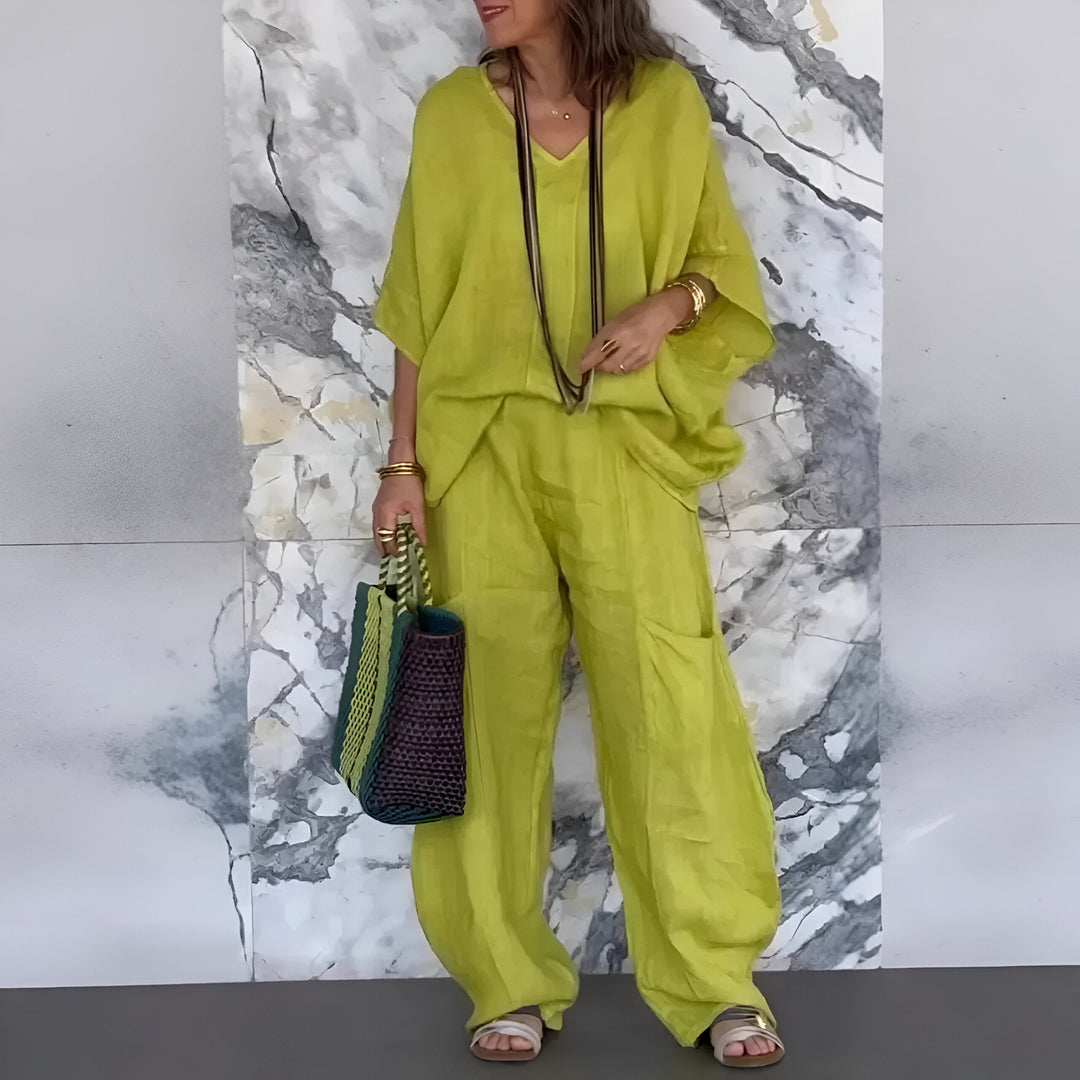 Elvyna™ - Casual two-piece set with V-neck