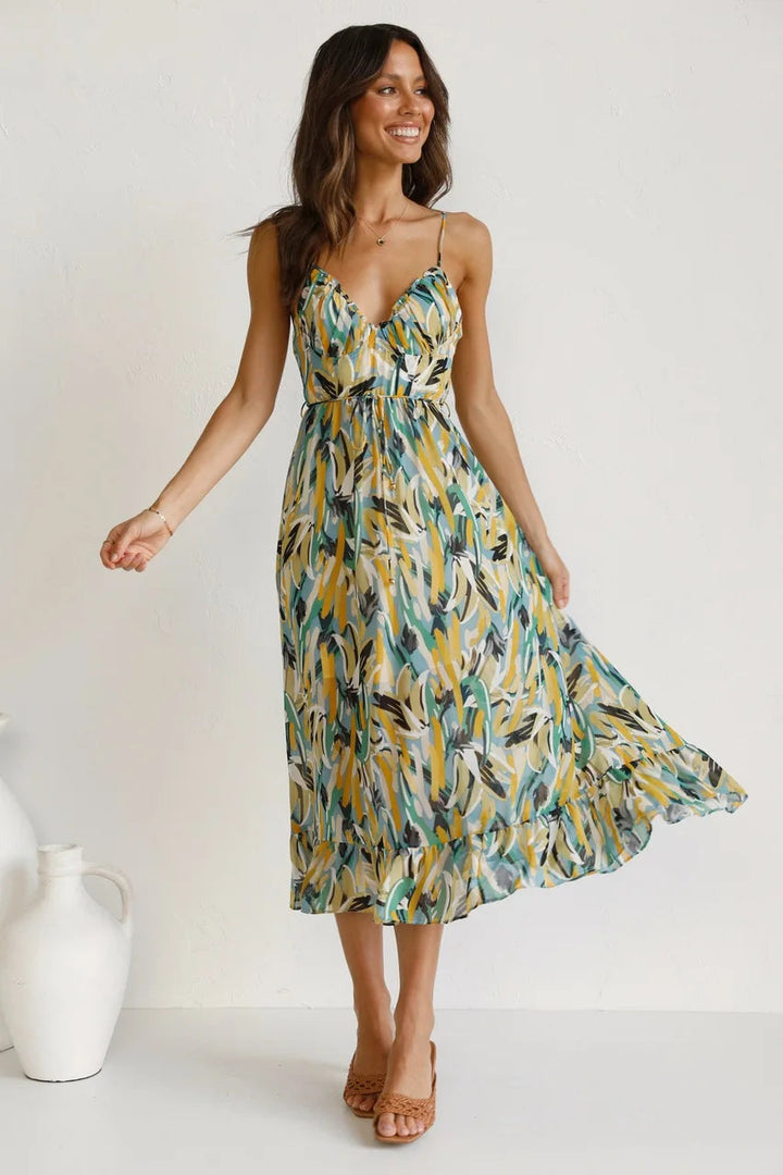 Solene Abstract Midi Dress