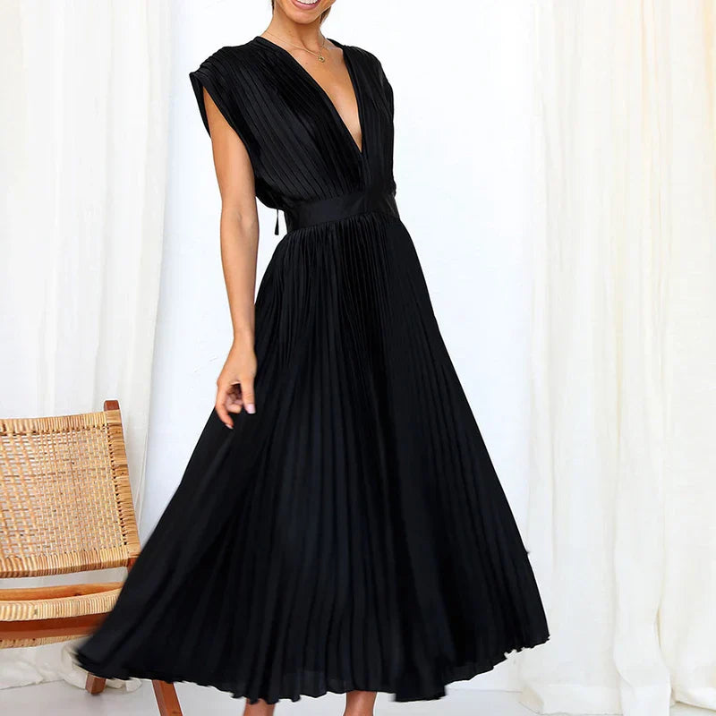 Lyxa Melbourne | Celeste Pleated Satin Dress