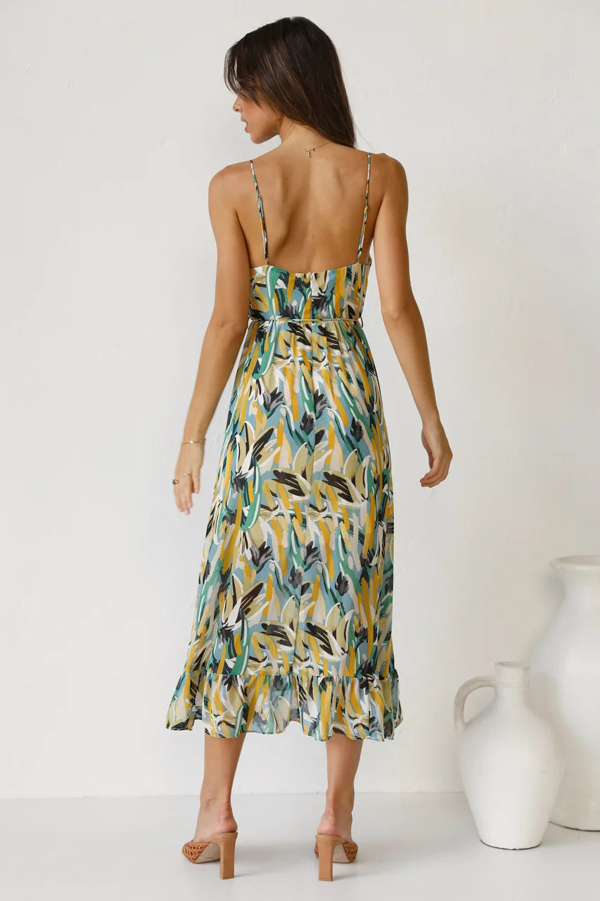 Solene Abstract Midi Dress