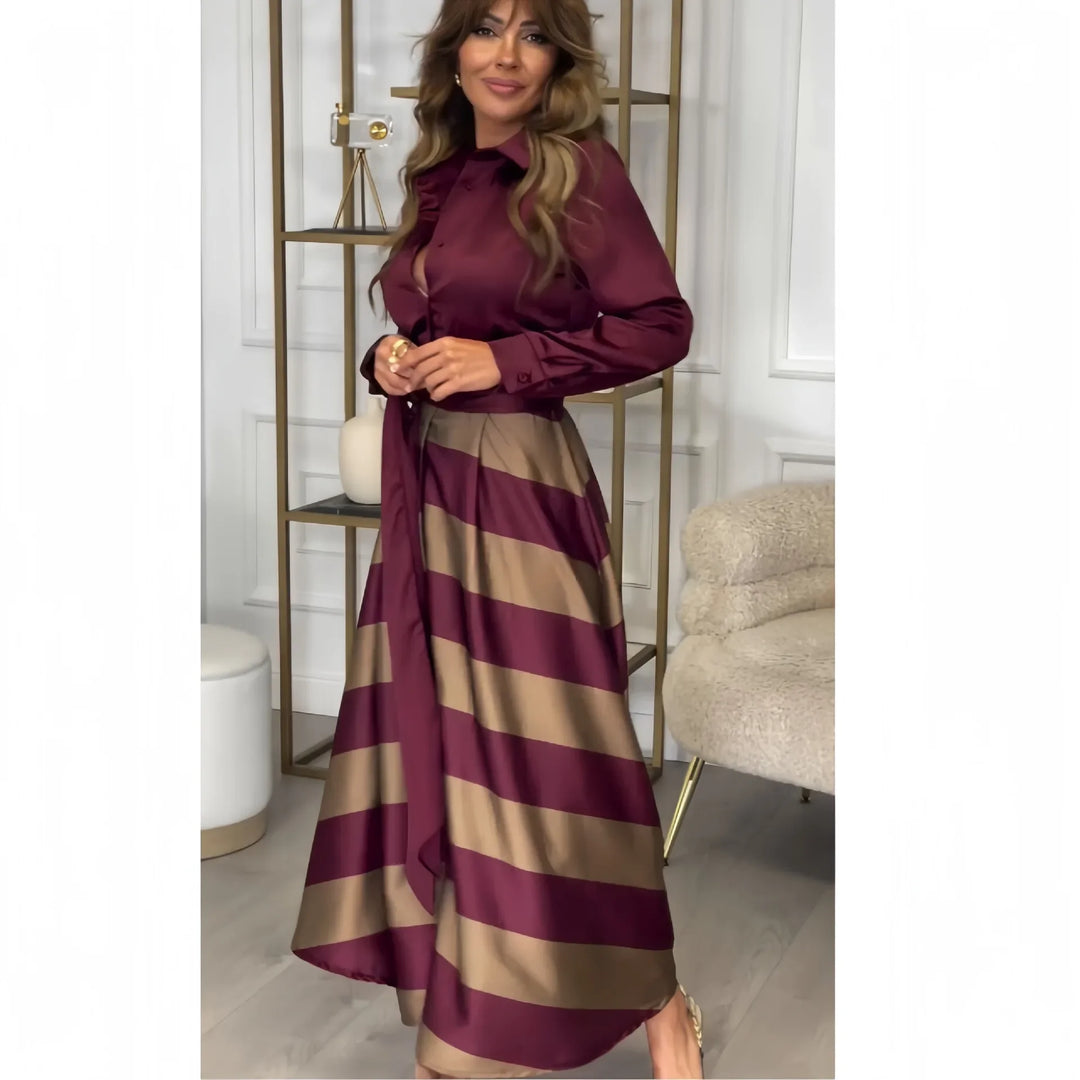 Lyxa Melbourne | Maribel Striped Shirt Maxi Dress
