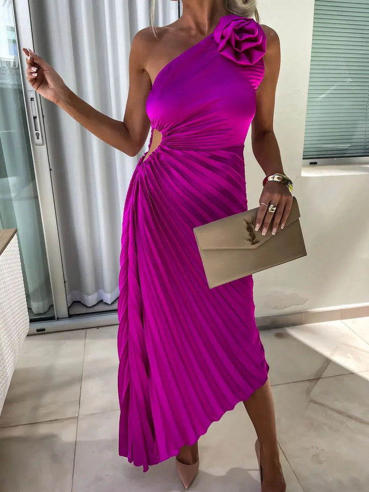 Lyxa Melbourne | Aurelia Pleated Asymmetrical Dress