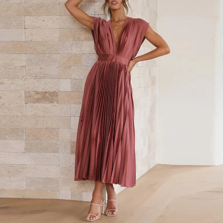 Lyxa Melbourne | Celeste Pleated Satin Dress