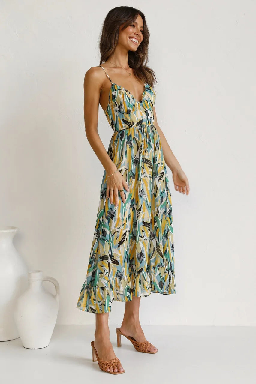 Solene Abstract Midi Dress