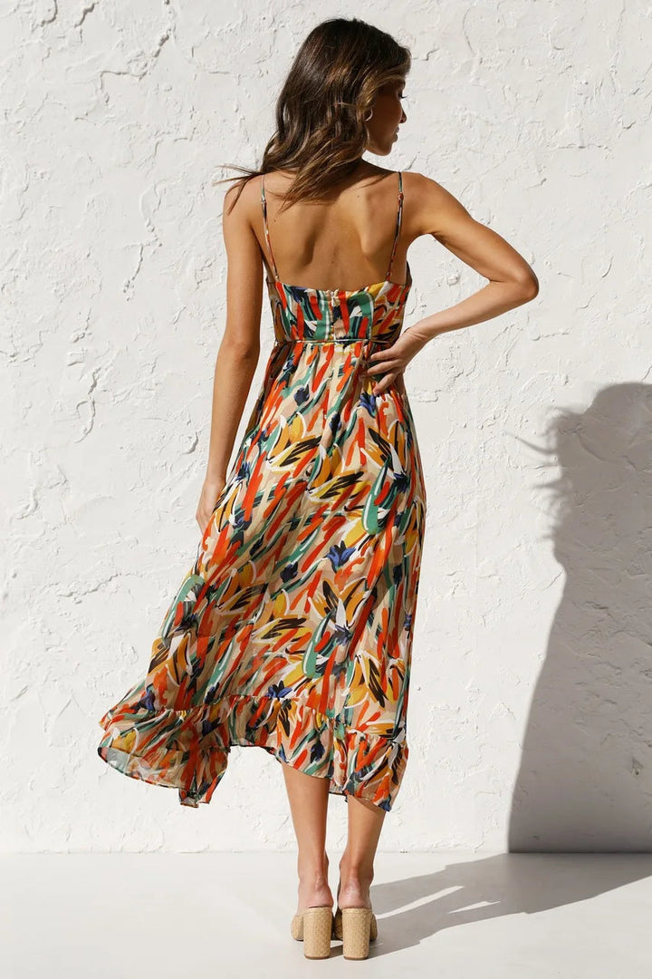 Solene Abstract Midi Dress