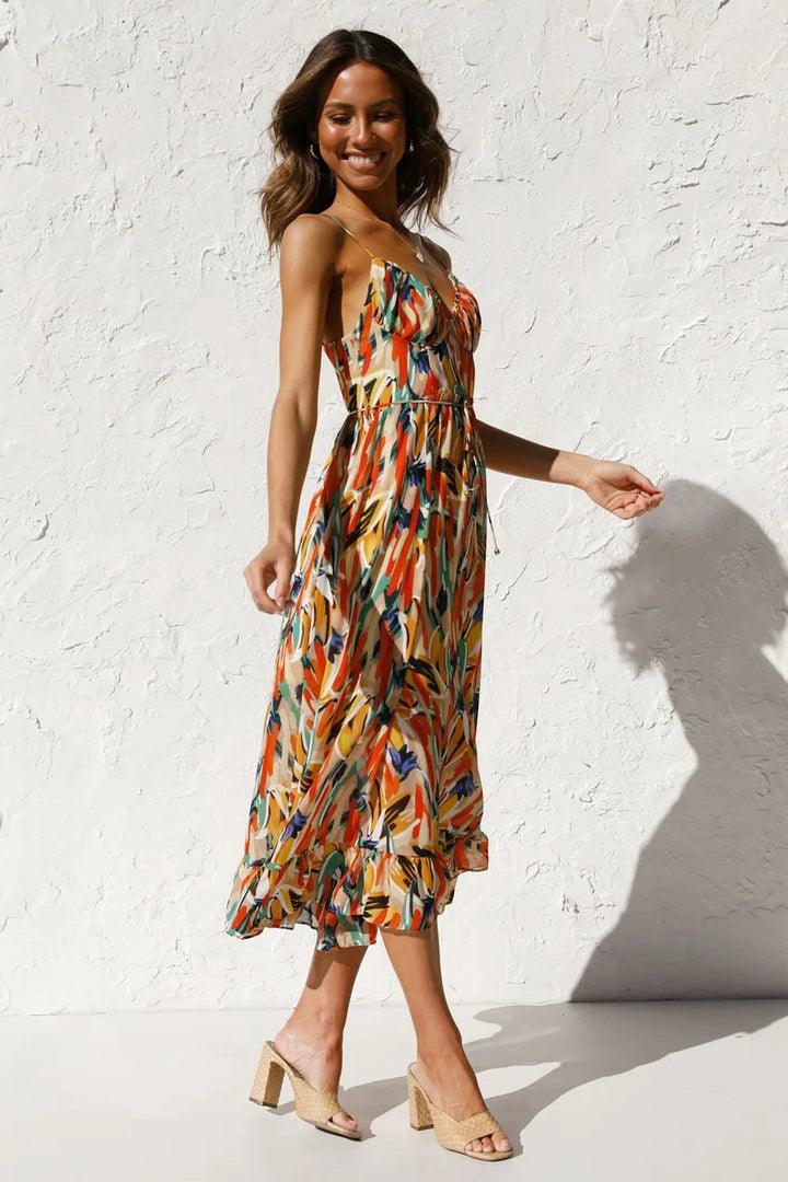 Solene Abstract Midi Dress