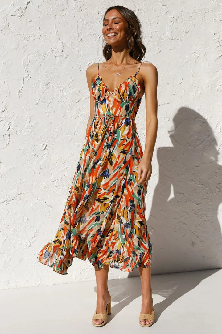 Solene Abstract Midi Dress