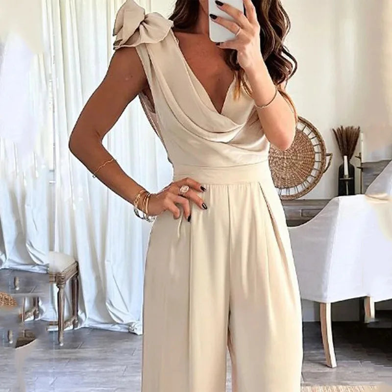 Lyxa Melbourne | Amelie Draped V-Neck Jumpsuit