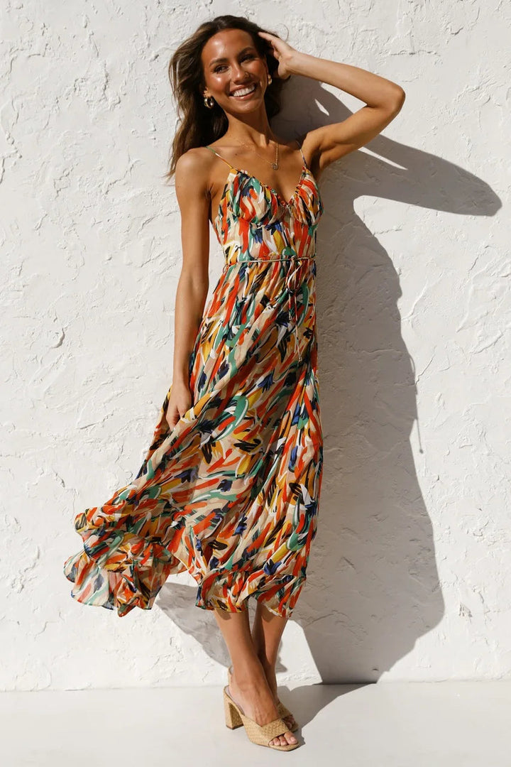 Solene Abstract Midi Dress