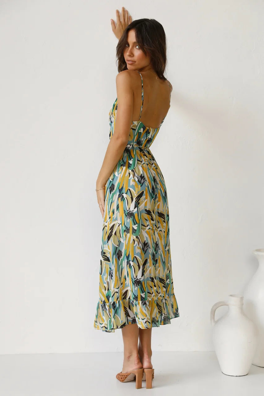 Solene Abstract Midi Dress