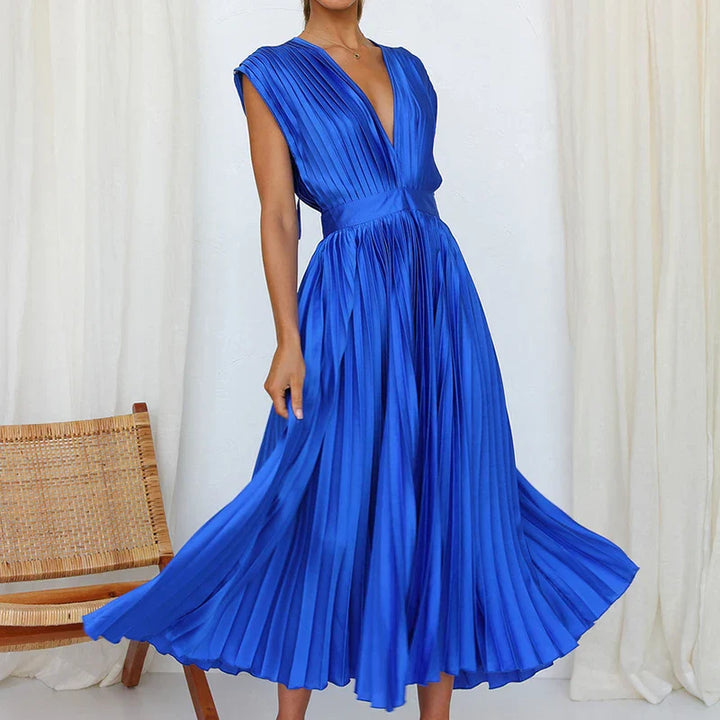 Lyxa Melbourne | Celeste Pleated Satin Dress
