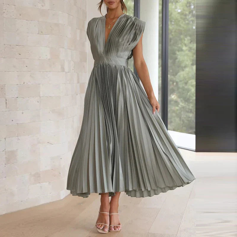Lyxa Melbourne | Celeste Pleated Satin Dress