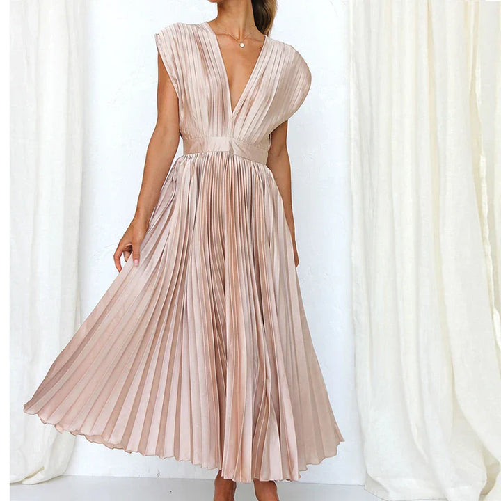 Lyxa Melbourne | Celeste Pleated Satin Dress