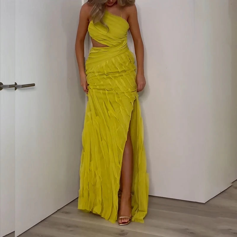 Lyxa Melbourne | Isla Pleated One-Shoulder Maxi Dress