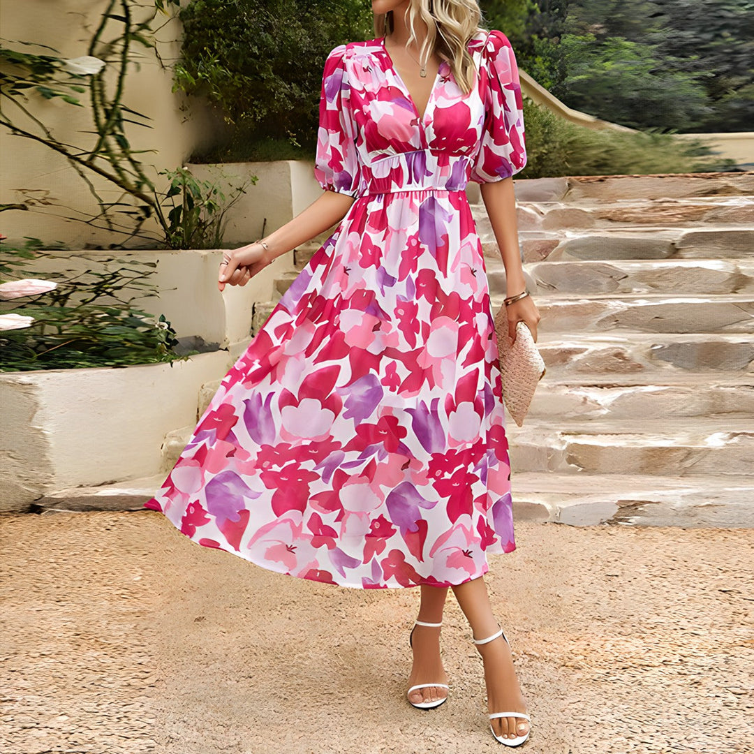 Isolde V-Neck Midi Dress