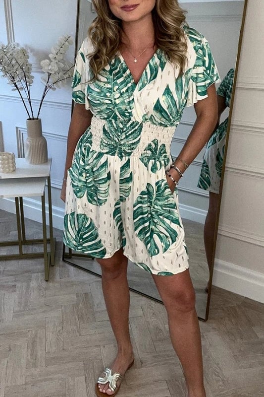 Jolaine™ – Leafy Print Romper