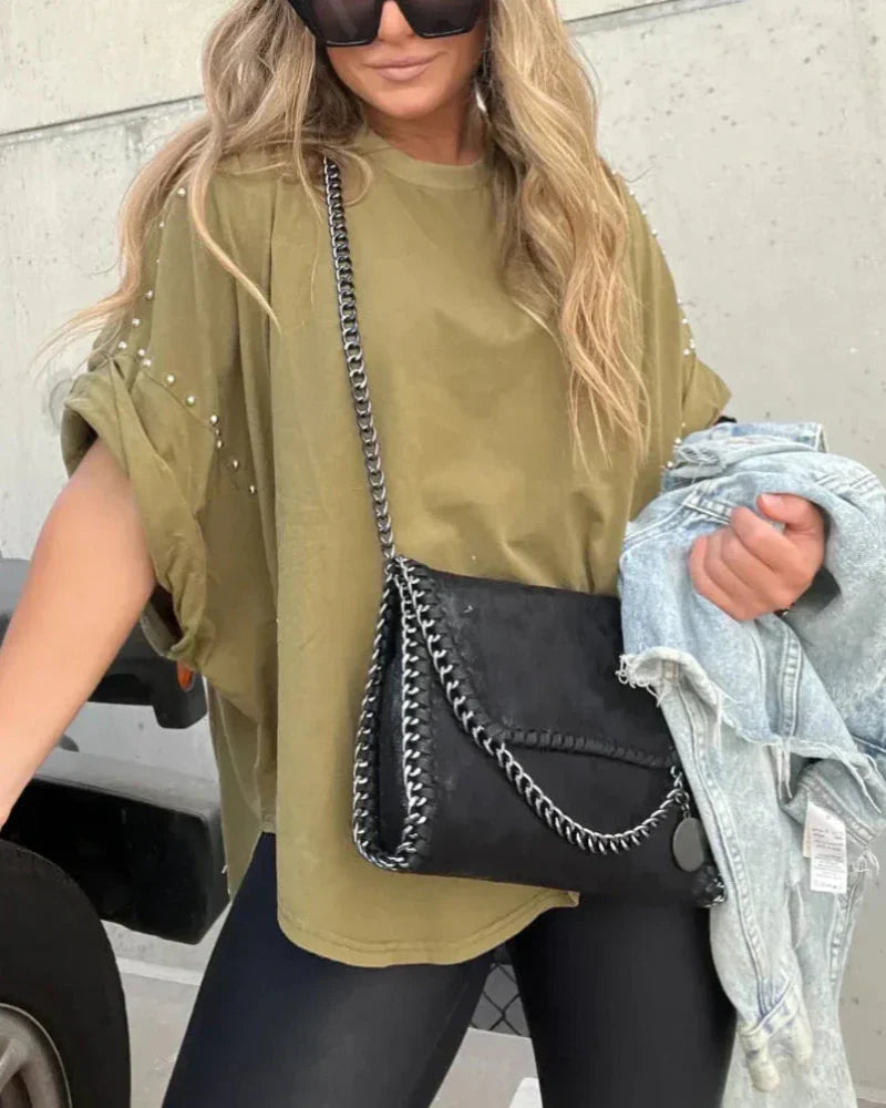 BELLA - OVERSIZED T-SHIRT WITH PINS